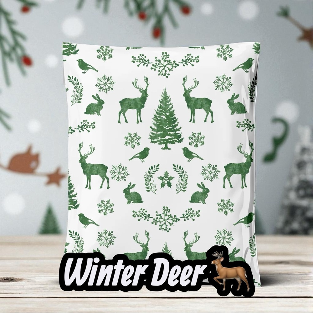 Winter Deer Poly Mailers 10x13 Pack of 25 - Picture 3 of 15
